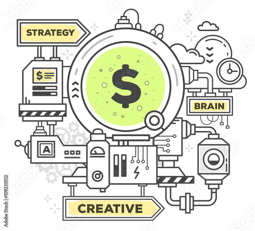 Vector illustration of creative professional mechanism to make m