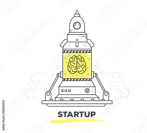 Vector illustration of creative professional mechanism of startu