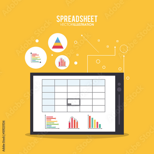 Spreadsheet design, business and infographic concept, 