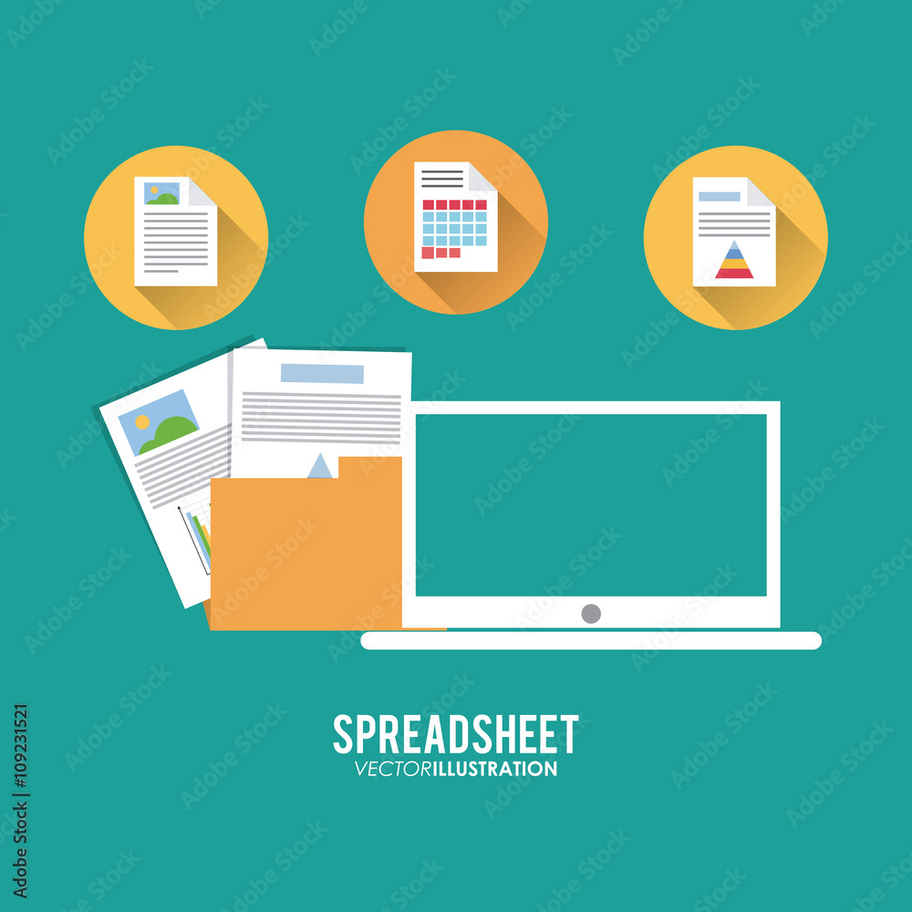 Spreadsheet design, technology and infographic concept Spreadsheet design, technology and infographic concept