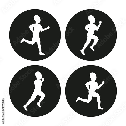 Running design. fitness concept. white background 