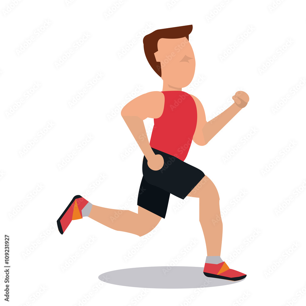Running design. fitness concept. white background Running design. fitness concept. white background