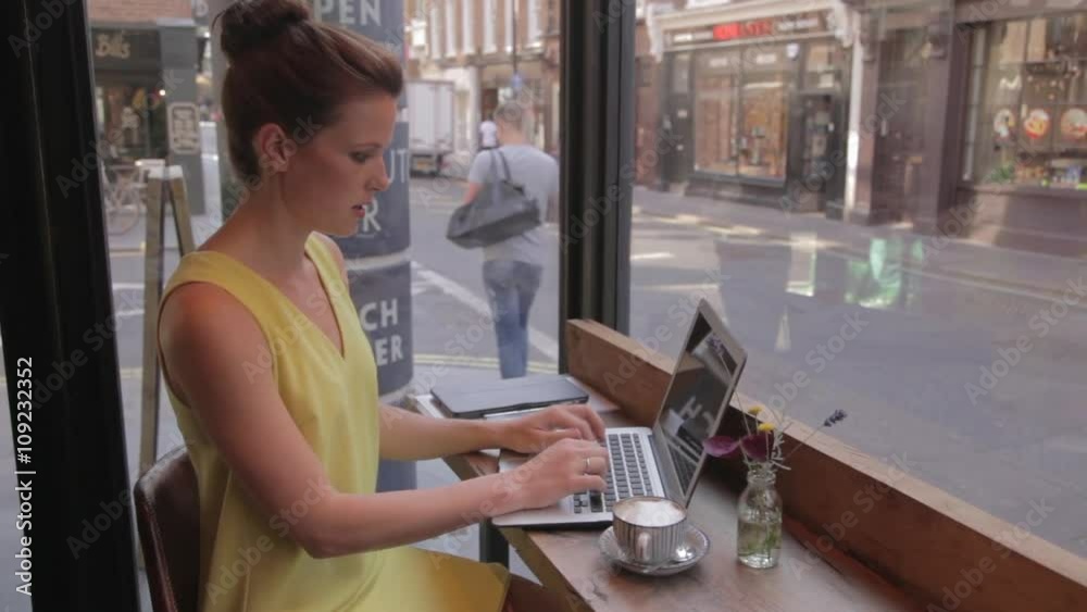 Woman using laptop
