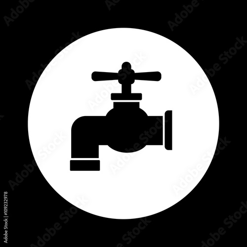 Black and white faucet icon