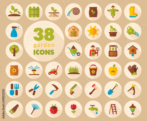 Garden Farm flat vector icon