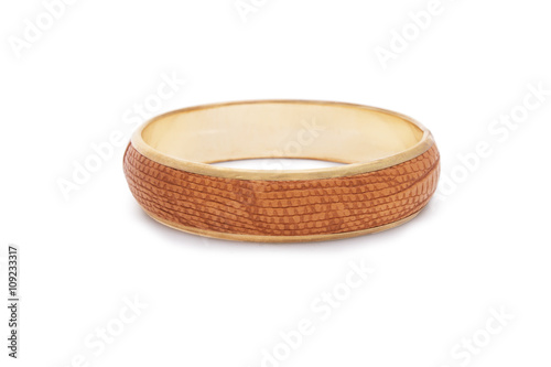 Trendy Gold & Leather Bangle