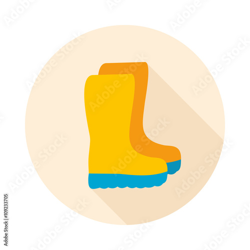 Rubber boots, gumboots, wellies flat vector icon