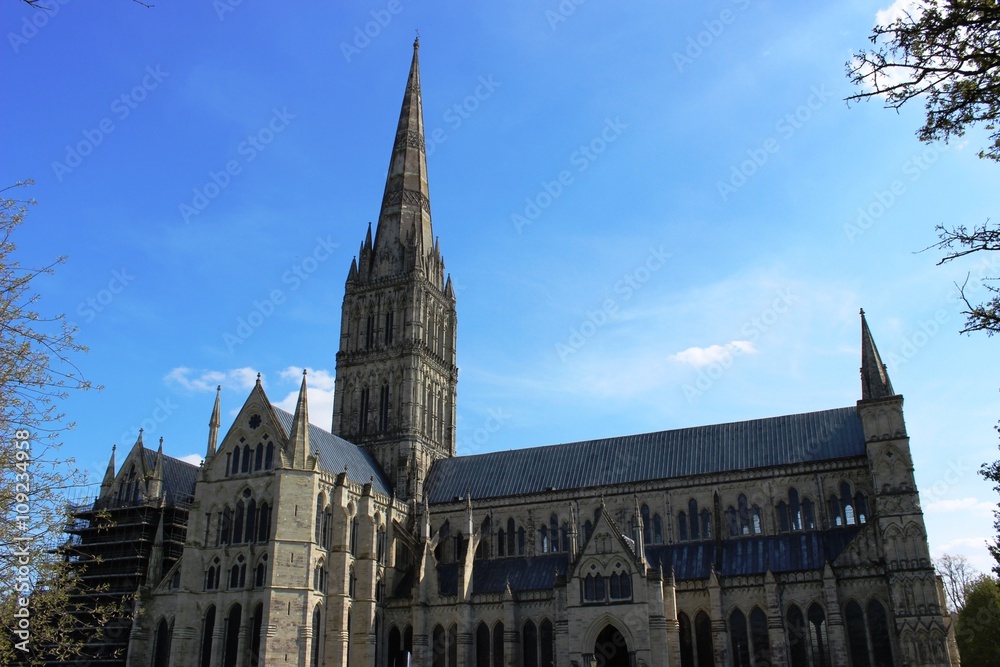 Fototapeta premium Salisbury Cathedral in spring, Wiltshire