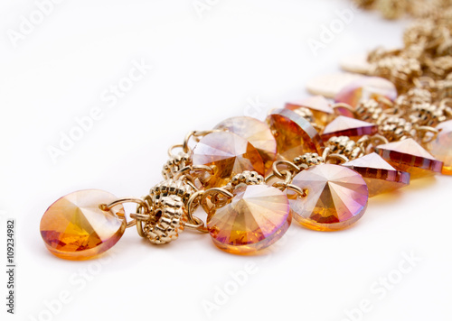 Stunning Bohemian Orange Crystal Fashion Necklace