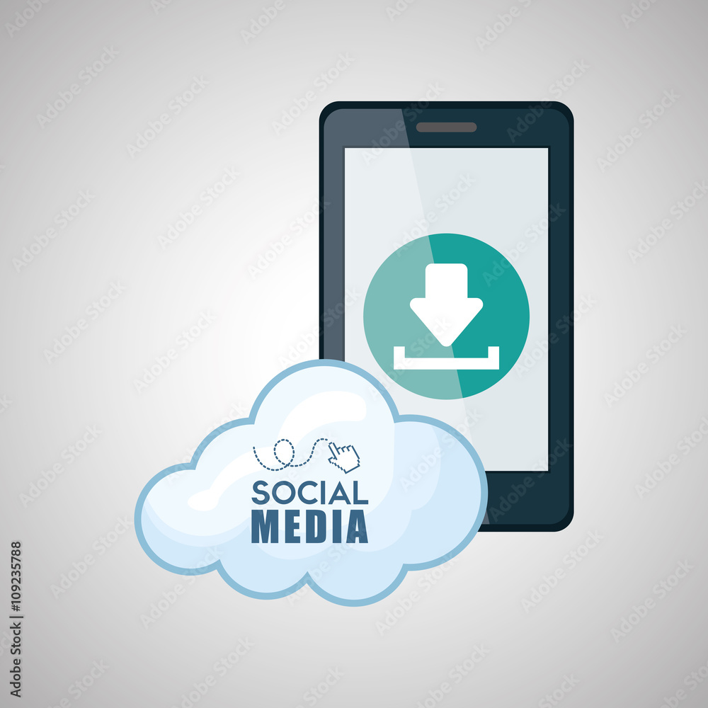 Social media design. smartphone icon. networking concept Social media design. smartphone icon. networking concept