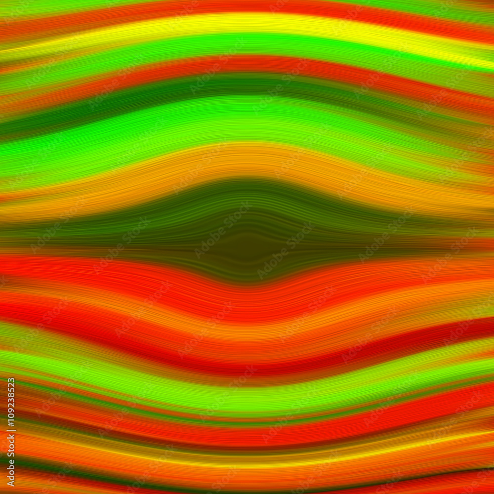 Obraz premium curved blended stripes of thick paint in vibrant shades of green, red, orange and yellow