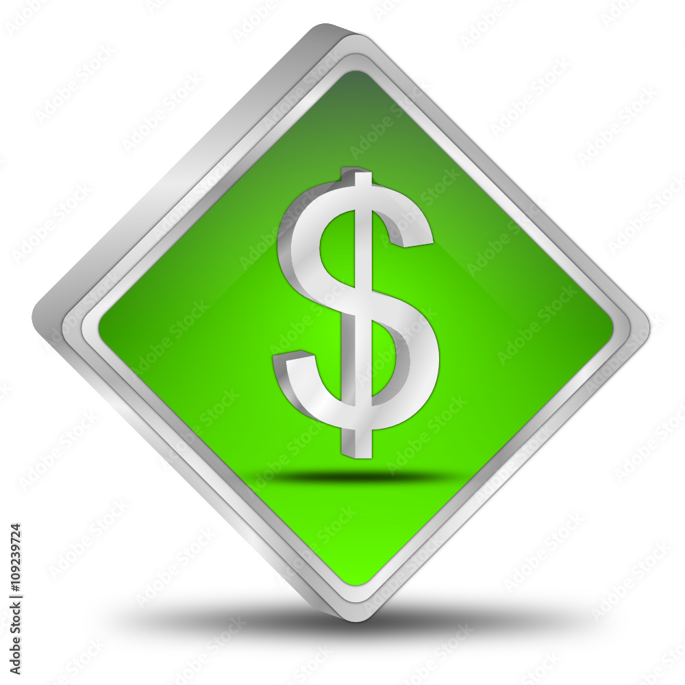 Button with Dollar sign - 3D illustration Button with Dollar sign - 3D illustration