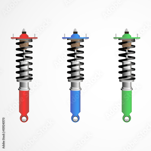 Set of colored coilovers