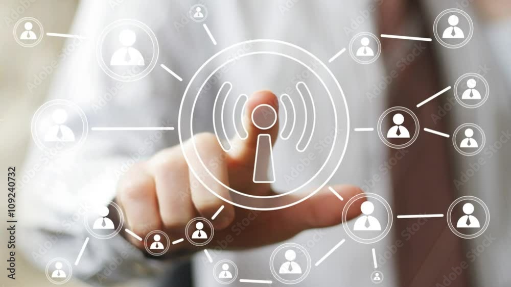 Business button web Wifi icon connection