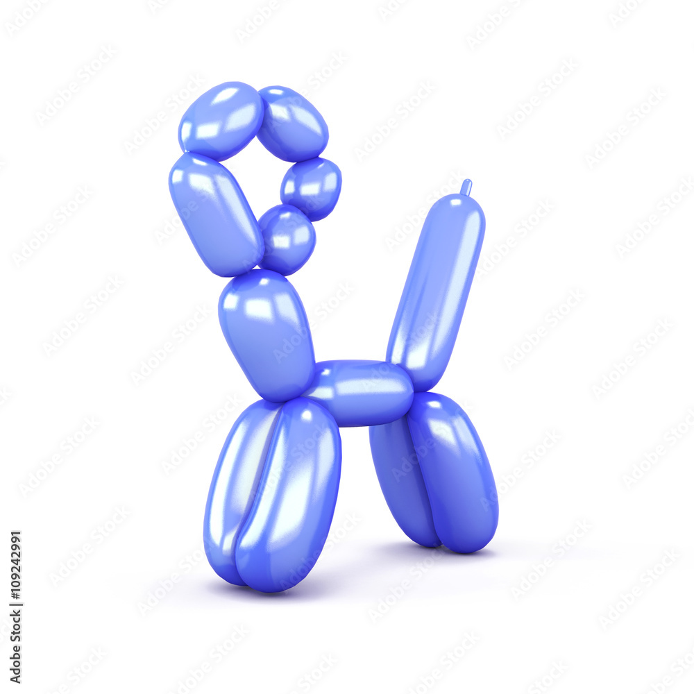 Blue cat balloon isolated on white background. 3d render image. Blue cat balloon isolated on white background. 3d render image.