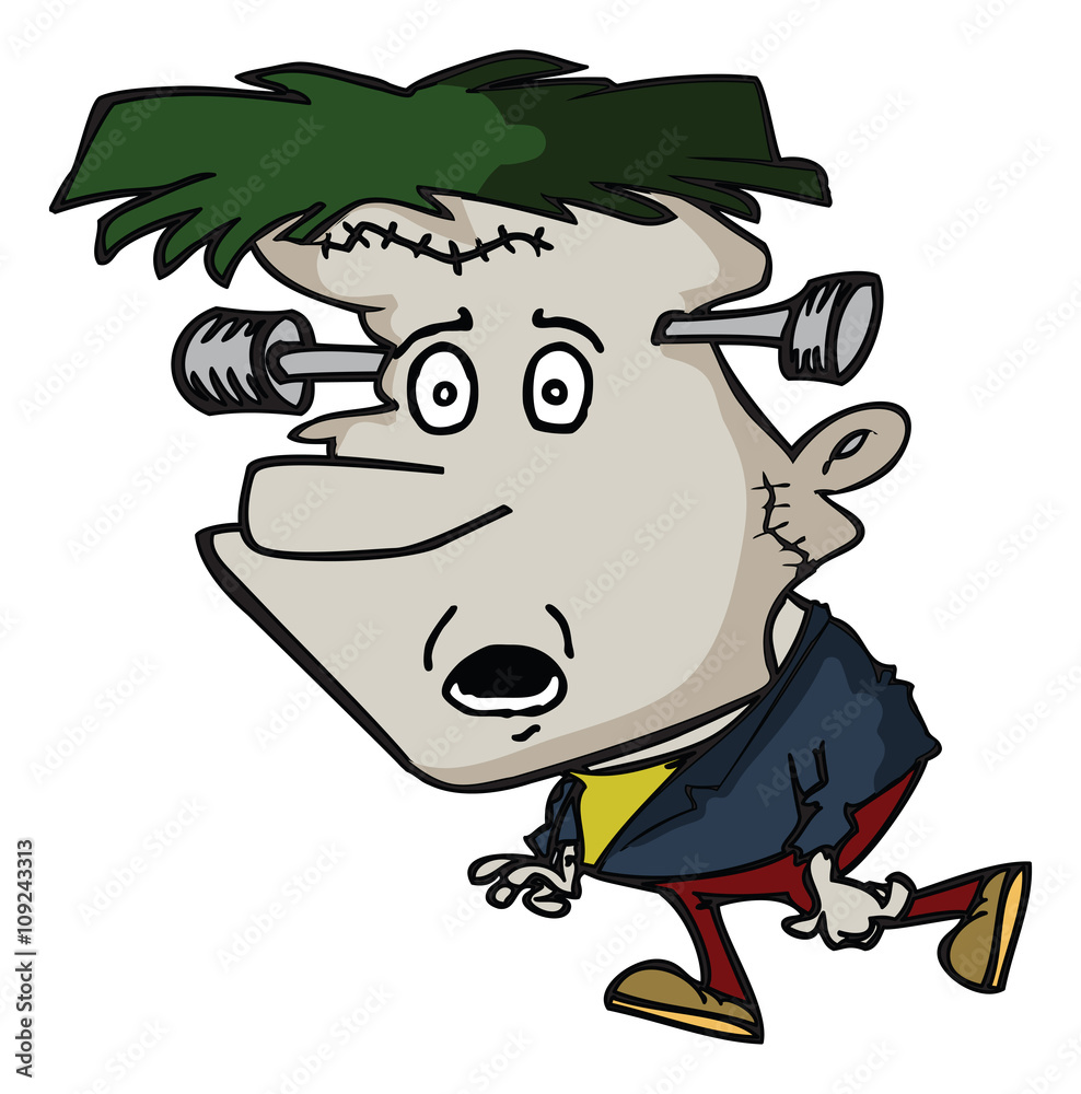 Fototapeta premium Cartoon frankenstein monster face