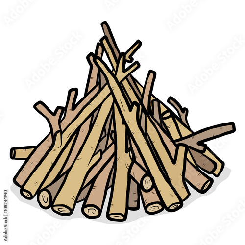 heap of firewood / cartoon vector and illustration, hand drawn style, isolated on white background.