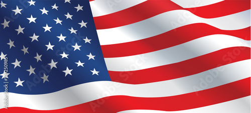 American Flag Flowing in the Wind