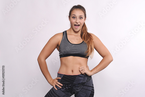 Portrait of beautiful and athlete young woman.