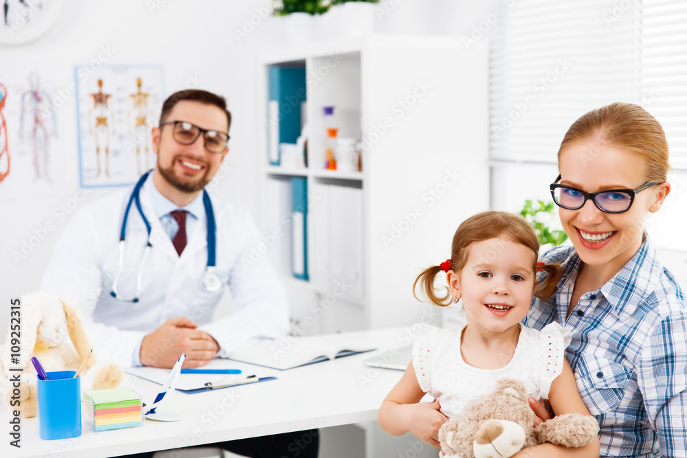 mother and child on reception at doctor mother and child on reception at doctor