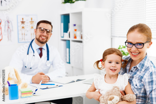 mother and child on reception at doctor