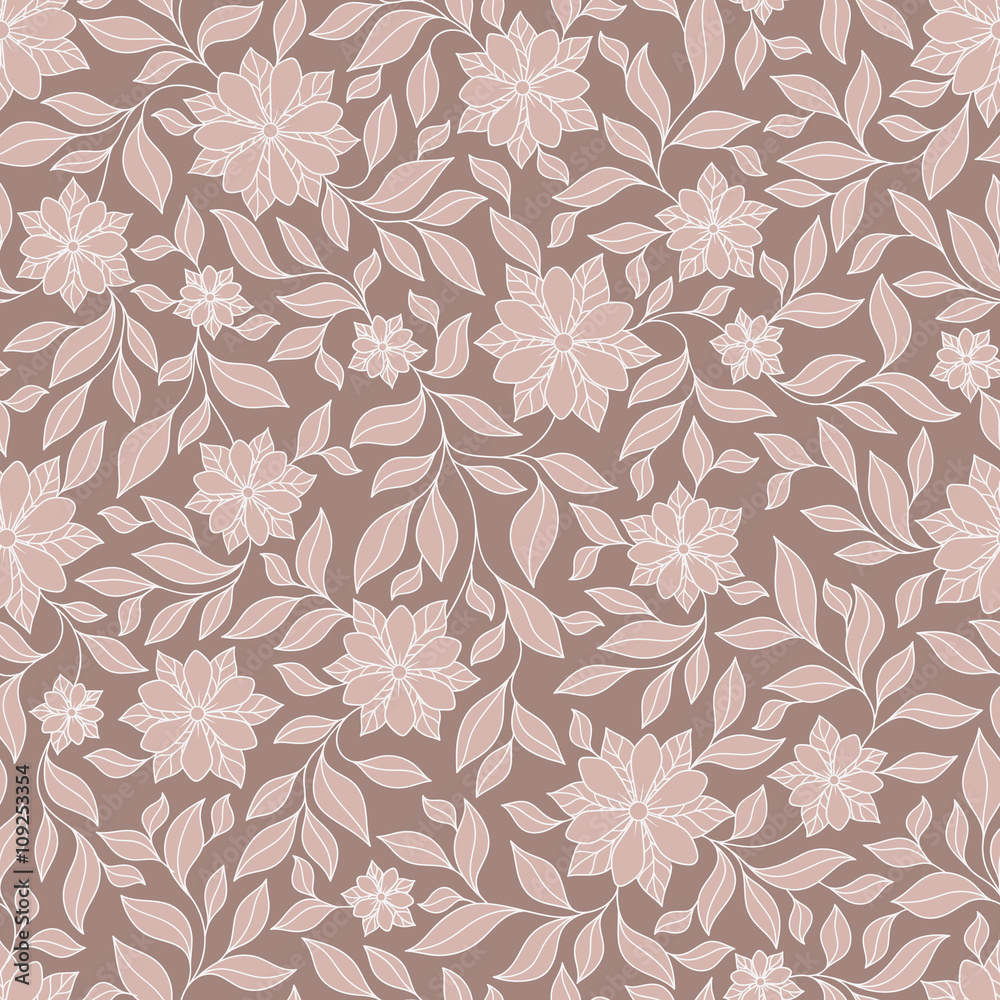 Obraz premium Henna Mehndi Tattoo Doodles Seamless Pattern- Paisley Flowers Il