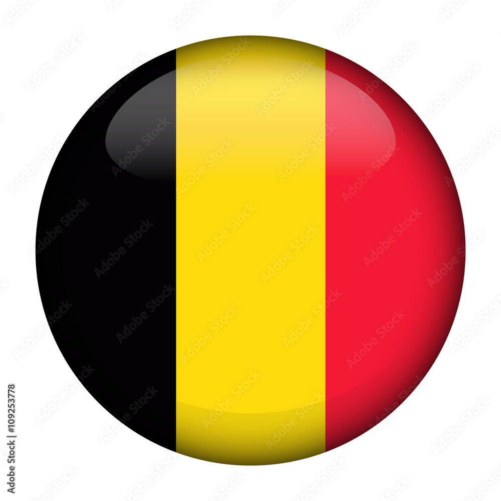 Fototapeta premium Flag of Belgium Glossy Button