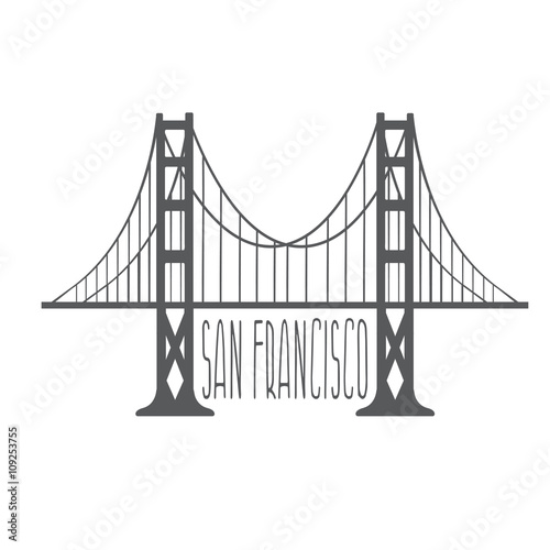 golden gate bridge in san francisco vector design illustration