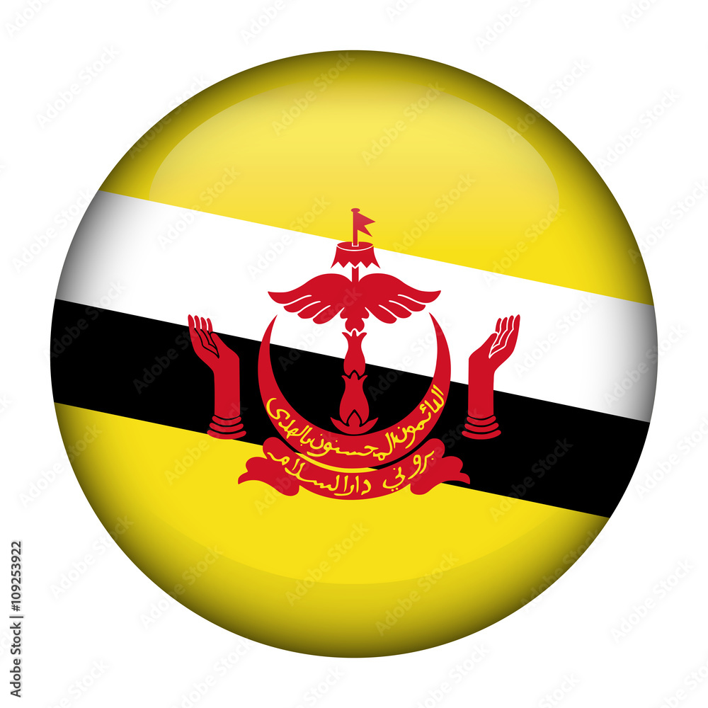 Obraz premium Flag of Brunei Glossy Button