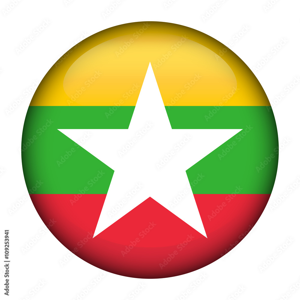 Flag of Burma Glossy Button Flag of Burma Glossy Button