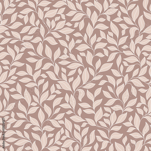 Wallpaper Mural Abstract beige seamless pattern with leaves. Torontodigital.ca