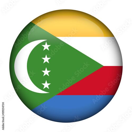 Free Download Flag of Comoros Glossy Button - GFXLoad