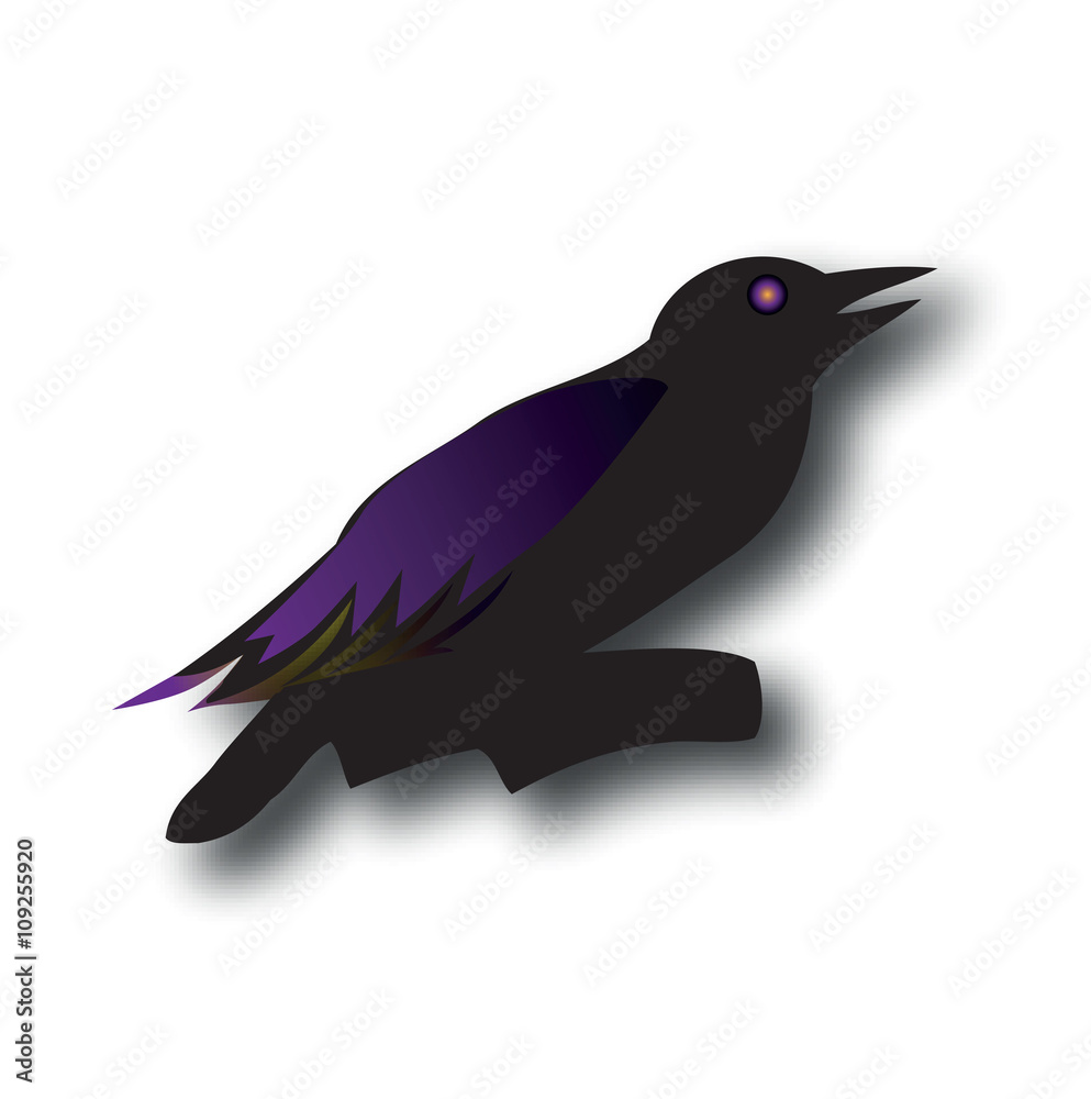 Fototapeta premium vector silhouette of a crow