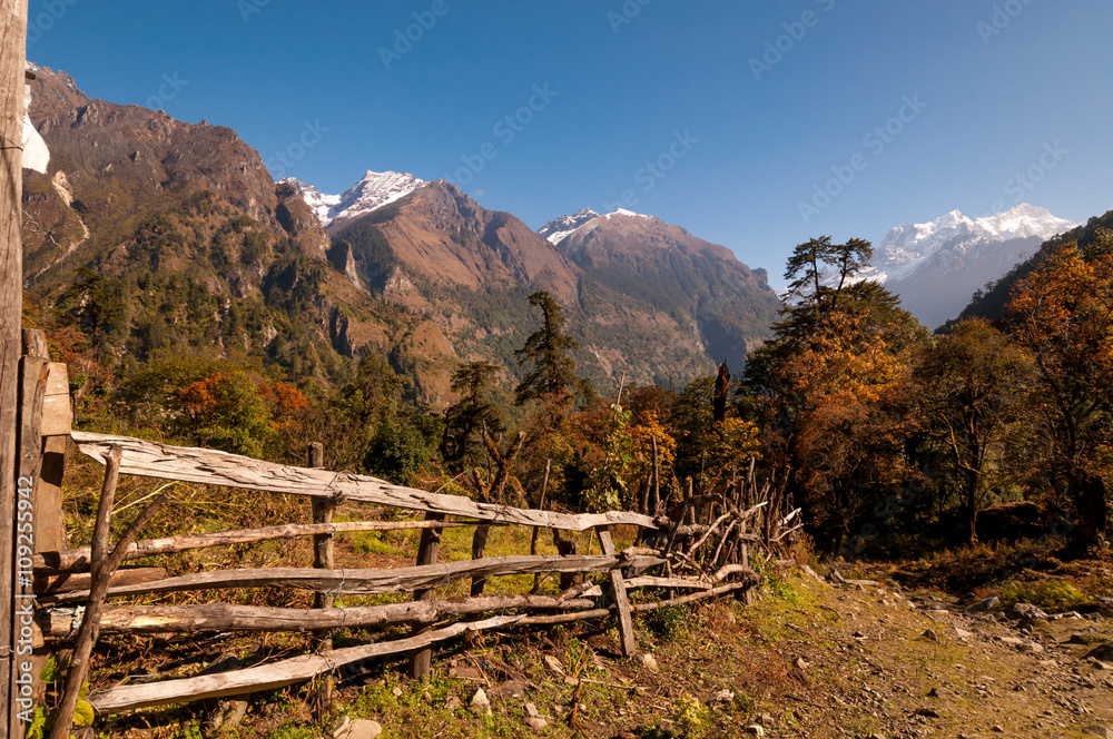 Nepal landscape, Himalaya mountains. Annapurna circuit trek Nepal landscape, Himalaya mountains. Annapurna circuit trek