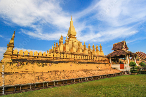 Beautiful sky at Pha That Luang(That Luang Stupa),Vientiane,Laos.-regarded as an important symbol of Laos