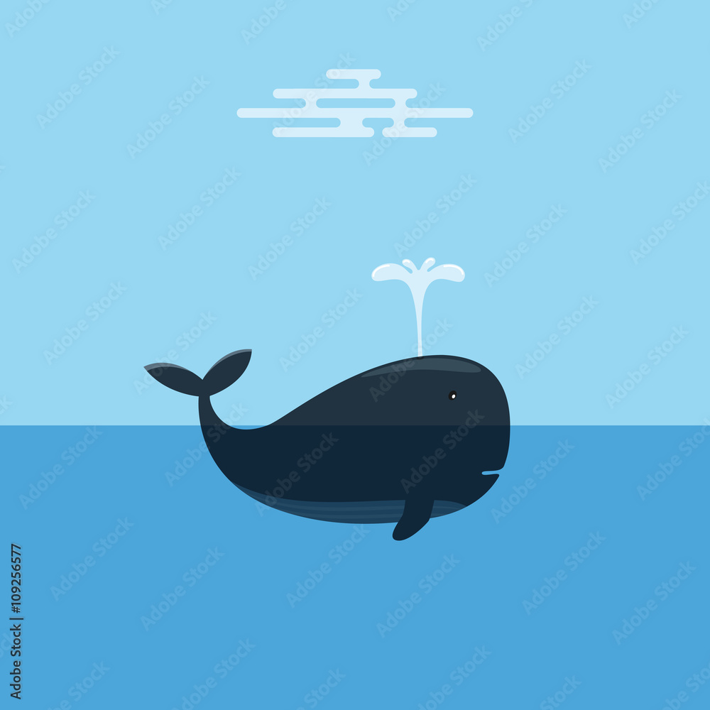 Fototapeta premium Whale Spraying Water. Concept of Marine Conservation.