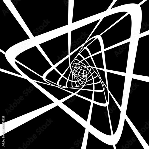 Abstract triangles tunnel. Vector illustration