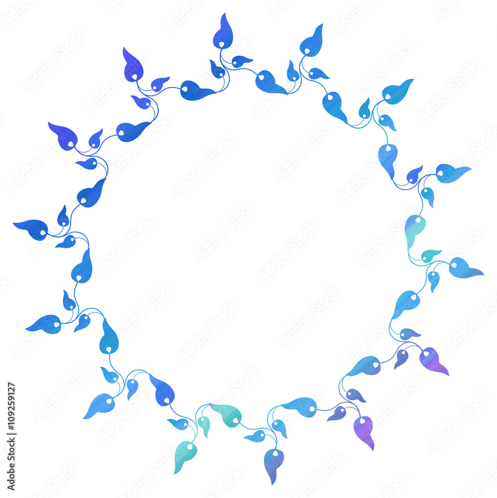 Beautiful raster round frame with gradient filled. Color elegant flower ...