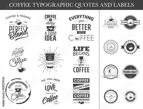 Set of typographic quotes and labels