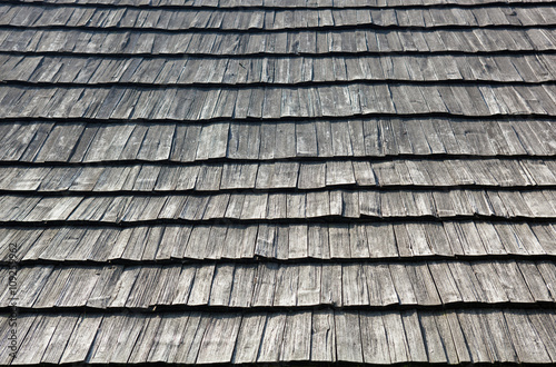 Old wooden shingle roof