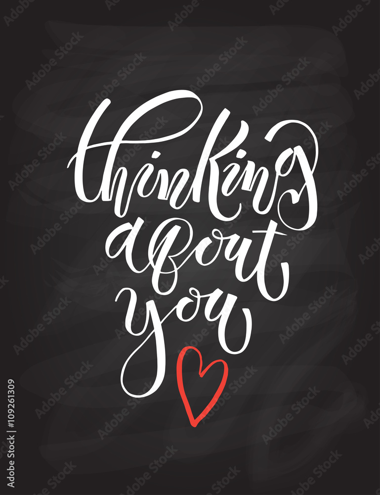 Thinking about you lettering typography poster