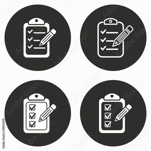Clipboard pencil - vector icon.