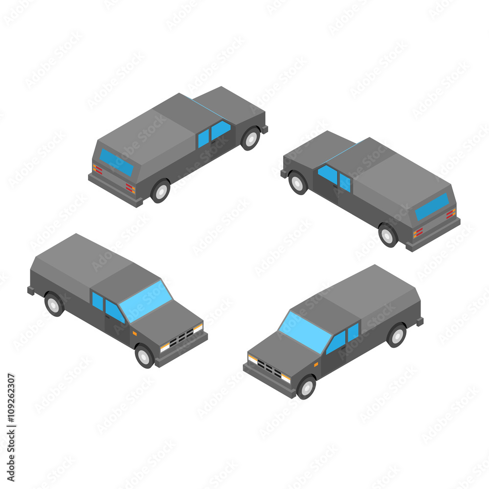 isometric pickup truck isometric pickup truck