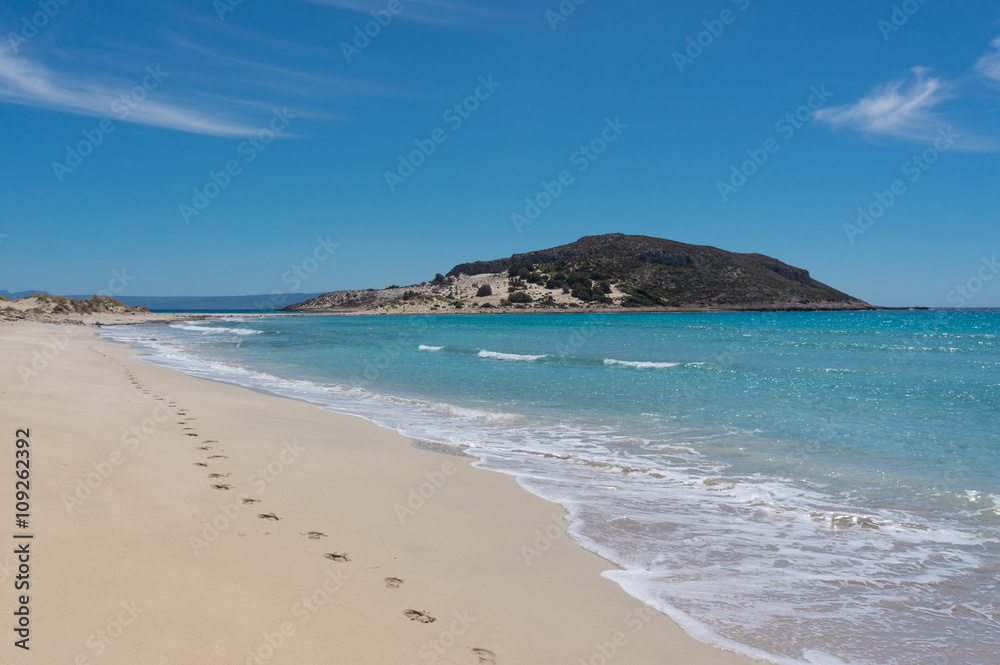 Beach on Elafonisos island, Peloponnese, Greece Beach on Elafonisos island, Peloponnese, Greece