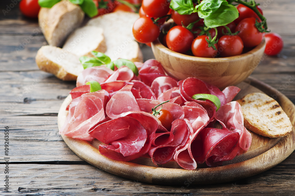 Italian Antipasto with ham and bresaola