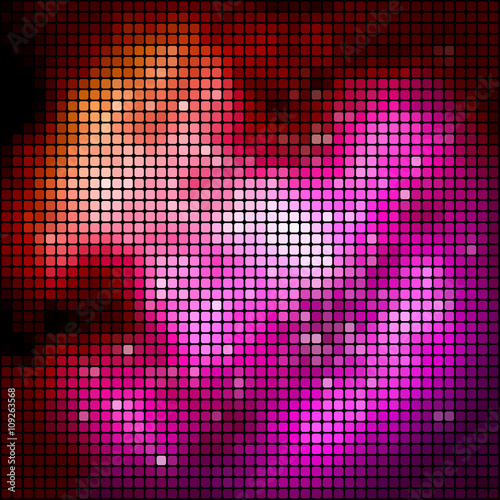 Magenta colored perspective mosaic vector background.