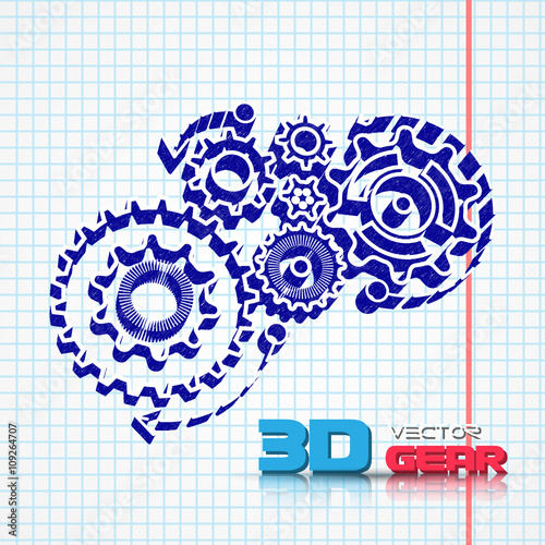 Abstract design template background with gears 