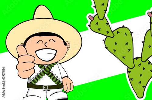 happy mexican kid cartoon expression background in vector format