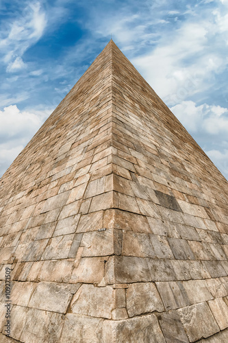 Pyramid of Cestius, iconic landmark in Rome, Italy