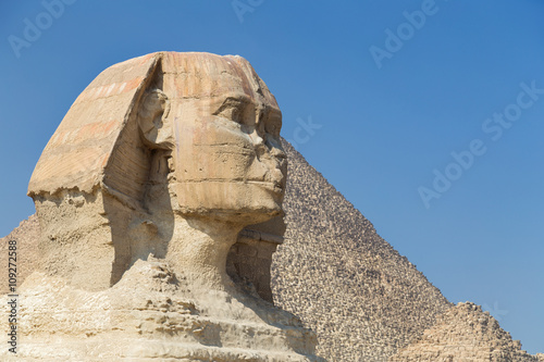 Head of the Great Sphinx of Giza, Egypt.